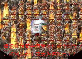 请记住传奇中有我这样一个弱女子:如何从新手成长为游戏高手? 请记住传奇中有我这样一个弱女子:如何从新手成长为游戏高手?