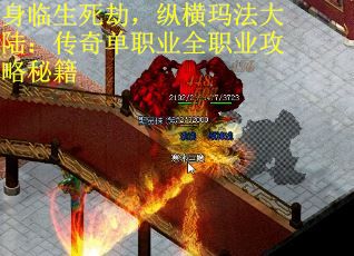 身临生死劫，纵横玛法大陆：传奇单职业全职业攻略秘籍