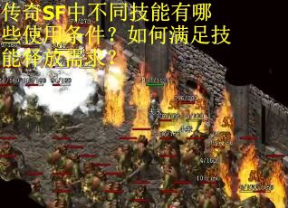 传奇SF中不同技能有哪些使用条件？如何满足技能释放需求？